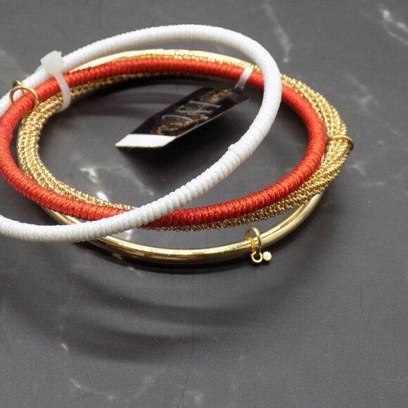 Inc International Concepts Bangle Bracelet Gold 4-Pc Set Charm & Cord Wrapped - Picture 6 of 10